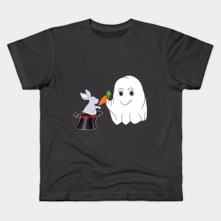 Ghost with carrot and rabbit in a hat Kids T-Shirt